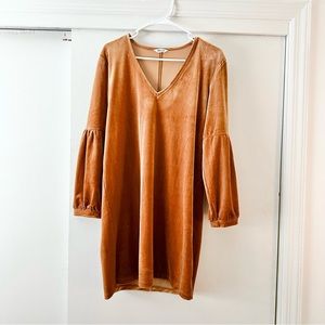 Madewell Balloon Sleeve Velvet Mini Dress